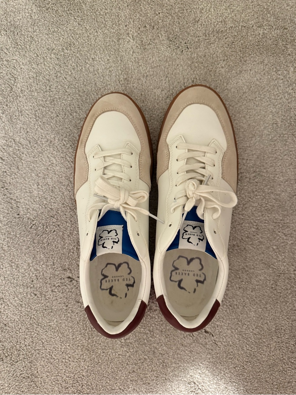 Ted Baker London Cream, Tan & Brown Men’s Low-Top Sneakers